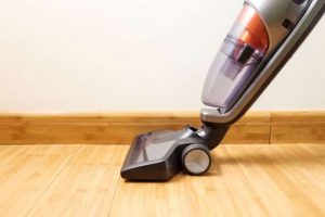 Vacuuming the floor